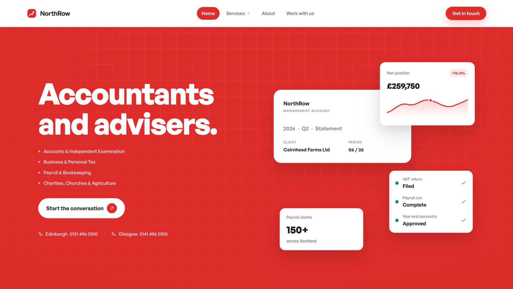 NorthRow, homepage